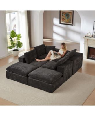 Modern Chenille Cloud Sofa - Freely Combinable & Comfortable