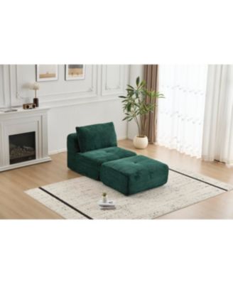 Streamdale Modern Memory Foam Sofa, Single Chaise, Pet-Friendly Cloud Modular Sectional, Green