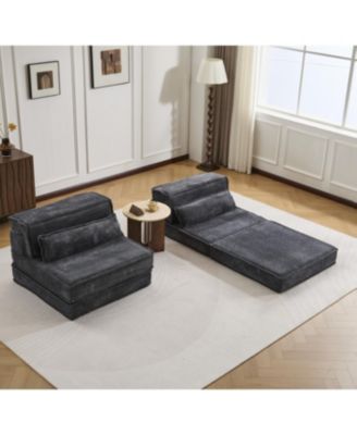 Compression Sofa, Convertible Floor Sofa Bed, Modular Sectional Sofa, Dark Grey