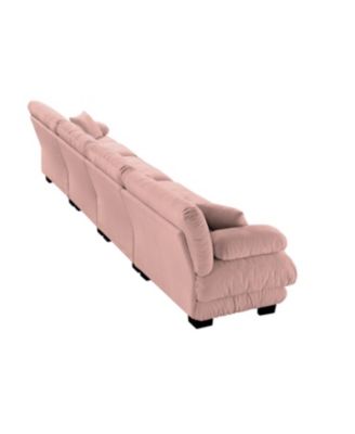 Streamdale 4-Seater Chenille Modular Sectional Sofa Couch for Living Room, Pink