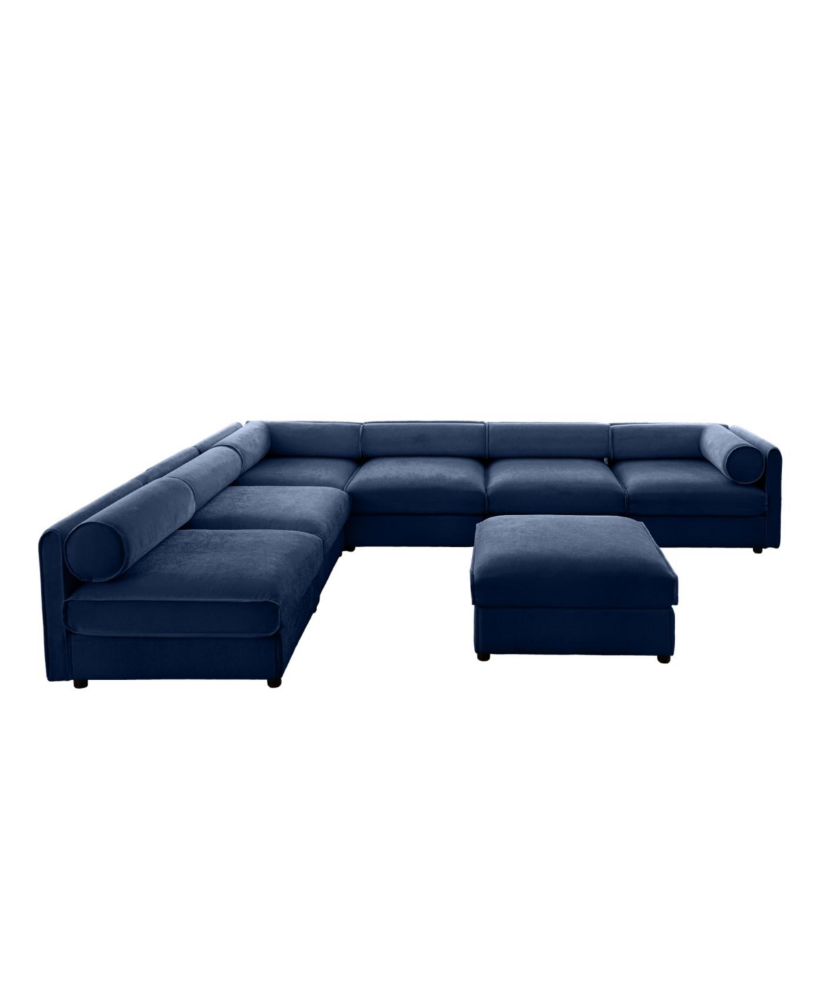 Streamdale Furniture Modern 6-Piece Modular Sectional Sofa with Storage - Soft Blue Chenille
