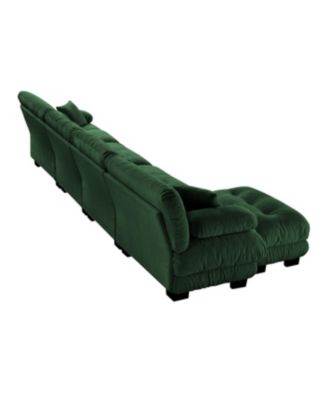 Streamdale Free Combination Modular Sectional Sofa, L-Shaped Couch, 4-Seater Green