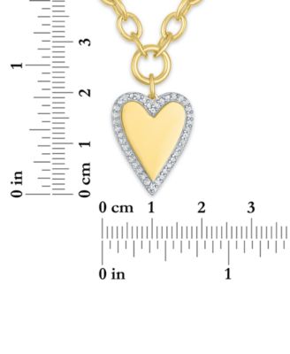 Diamond Pendant Necklace (1/4 ct. t.w.) in 14k Yellow Gold Over Sterling Silver
