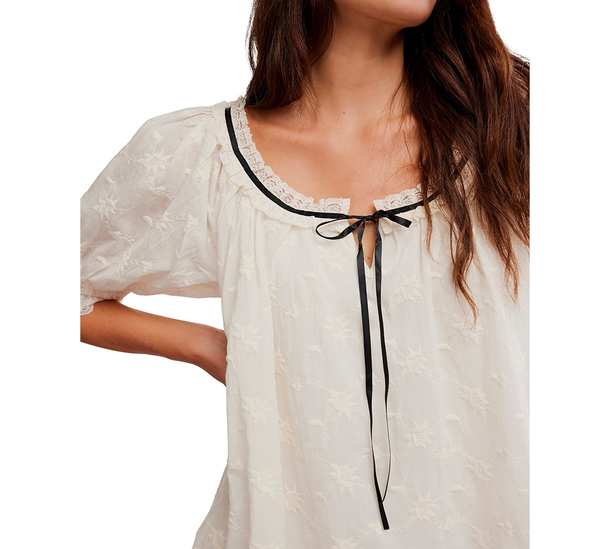 Free People Women's Juno Short Puff-Sleeve Mini Dress