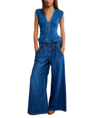 Women's Dylan Pleated Denim Vest Top