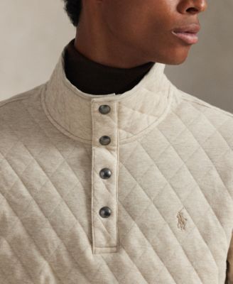 Men's Quilted Double-Knit Jersey Pull-On Sweater