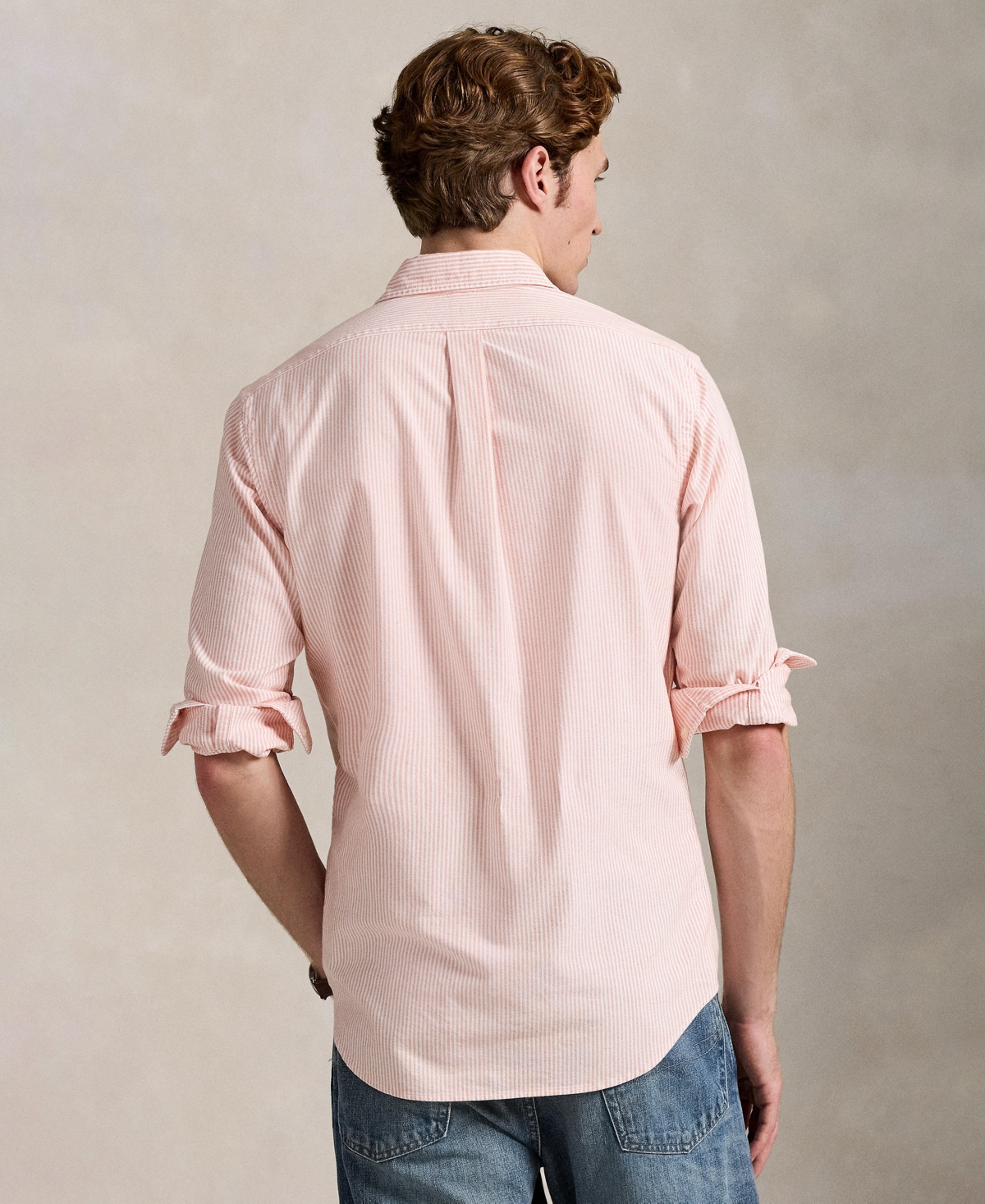 Polo Ralph Lauren Stripe Classic Fit Oxford Button-down Shirt In Pink