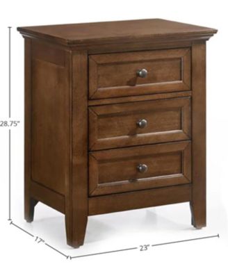 Nightstand, 3 Drawer in Tuscan