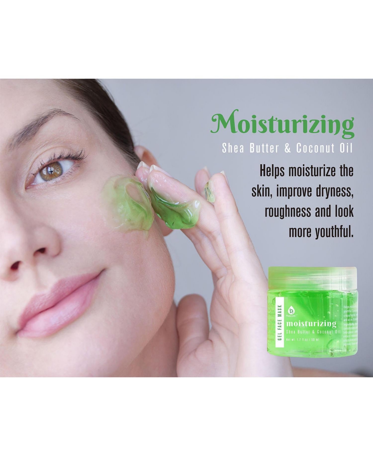 Pursonic 3 Pack Facial Therapy Gel Face Mask With Mask Applicator