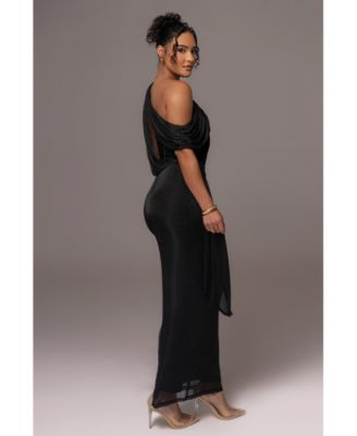 Women's Metallic Celestina Draped Maxi Dress