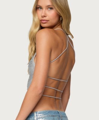 Women's Kalana Crisscross Backless Fringed Top