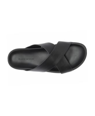 Men's Jake Dress Casual Cross-Strap Leather Slide Sandal