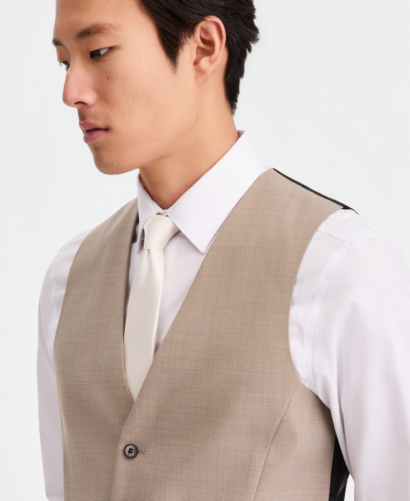 Мужской жилет Hugo Boss Modern-Fit Suit Vest, цвет: Средний бежевый — фото 3