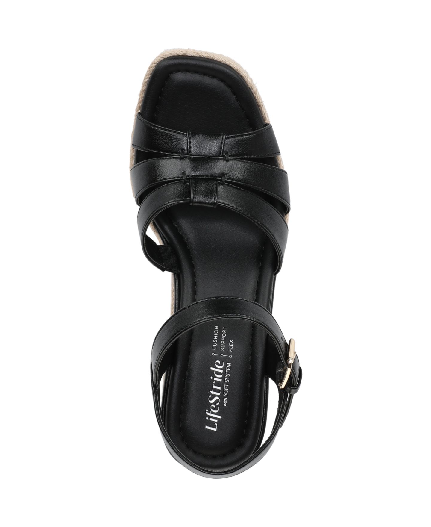 Женские сандалии LifeStride Havana Espadrille Wedge, цвет: Чёрная искусственная кожа — фото 4