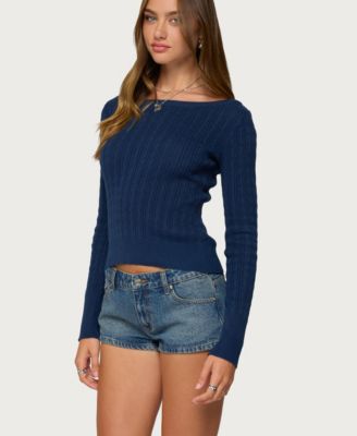 Women's Larah Boat Neck Cable Knit Sweater