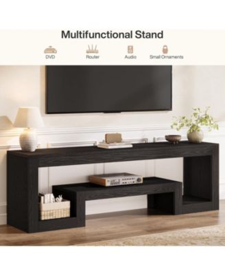 63-Inch TV Stand for 55/60/65/75-Inch TVs, Farmhouse Entertainment Center, Rustic Brown