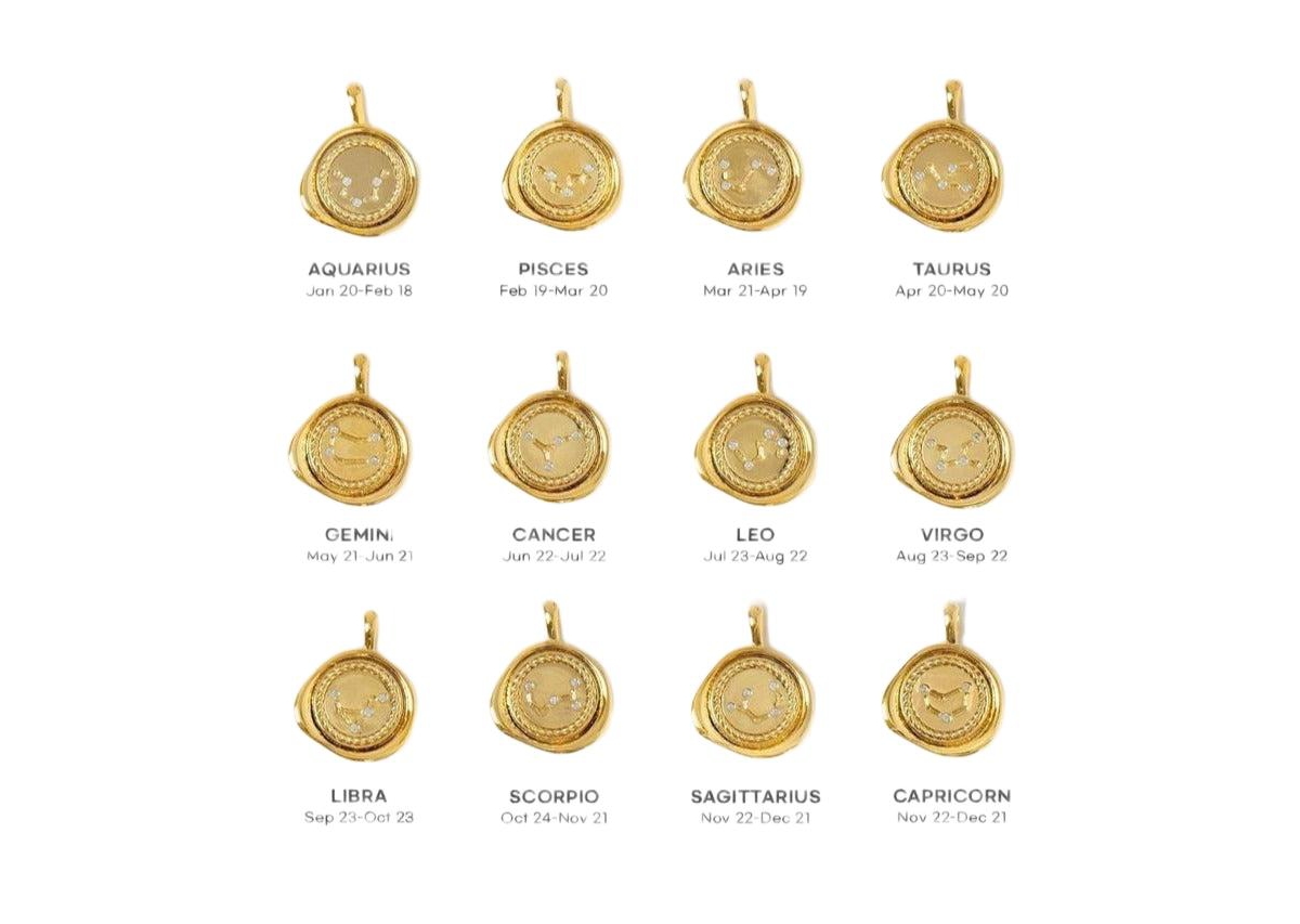 Seal Constellation Necklace 12 Zodiac Signs Personalized Gift for Her
