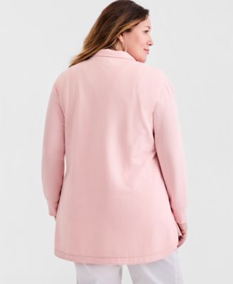 Plus Size Luxsoft Fleece Quarter-Zip Tunic Sweatshirt
