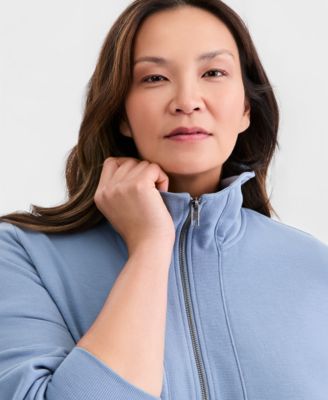 Style & Co Plus Size Lux Soft Fleece Anorak Knit Jacket