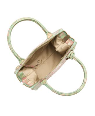 Caroline Melbourne Embossed Leather Satchel Bag