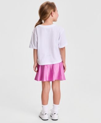 Girls' 4-6X Boxy Crewneck T-Shirt and Scooter Shorts, 2-Piece Set