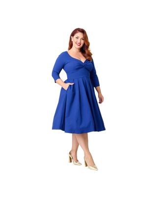Plus Size 1950s Front Twist Swing Dress
