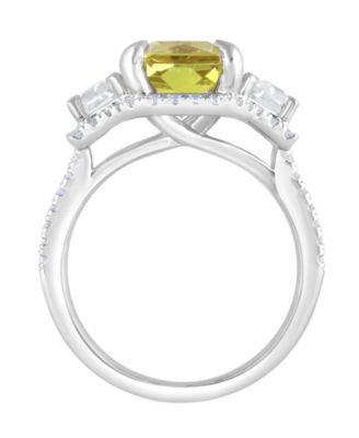 Certified Lab Grown Yellow and White Diamond Solitaire Ring (7-1/4 ct. t.w.) in 14k White Gold