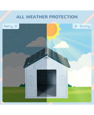 Plastic Dog House W/ Door, Easy to Assemble, for M and S Dogs