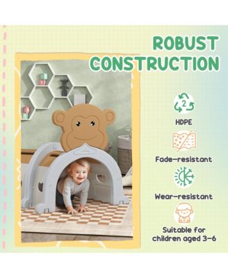 Kids Play Tunnel for Children 3-6 Years to Crawl and Climb, Monkey Design