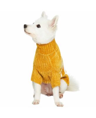 Ultra-soft Chenille Classy Striped Tutleneck Dog Sweater