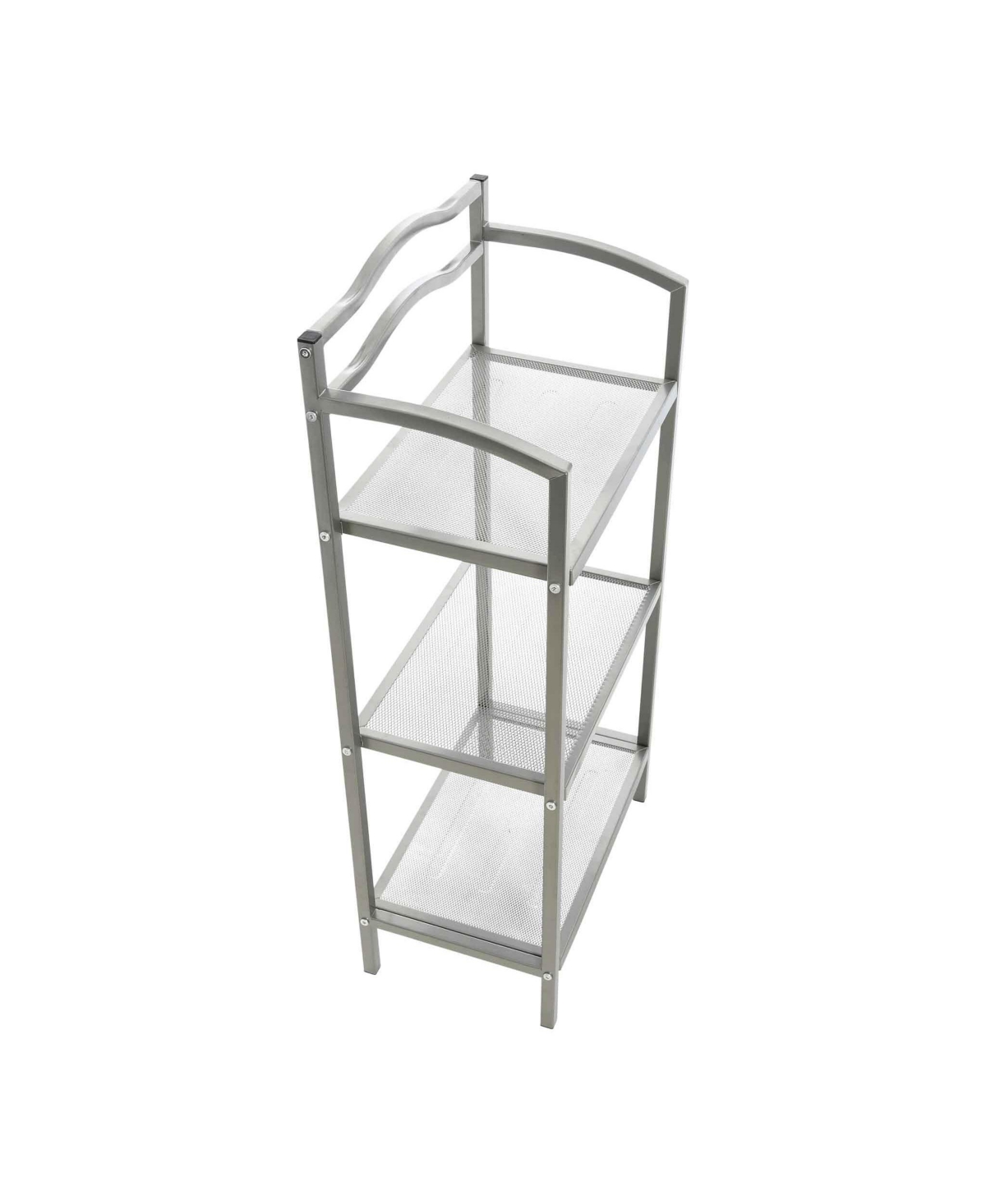 Household Essentials 3-Tier Metal Bathroom Storage Shelf, Silver