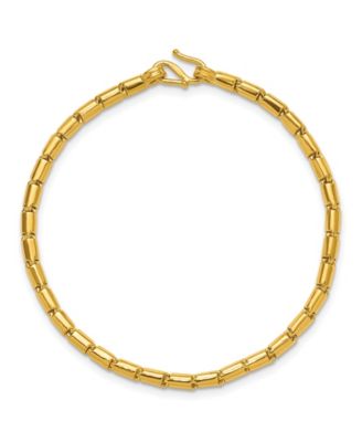 Round Barrel Chain Bracelet in 24k Yellow Gold