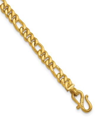 Figaro Chain Bracelet in 24k Yellow Gold