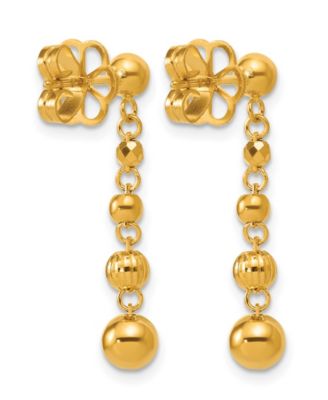 Beaded Drop Earrings in 24k Yellow Gold