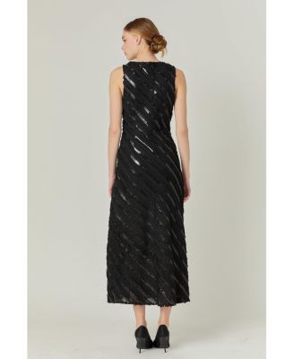 Women's Textured Sleeveless Maxi Dress