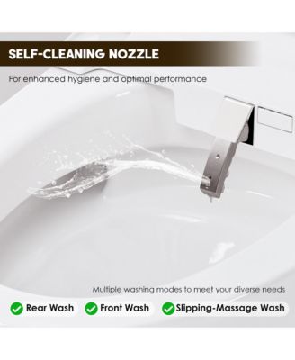 Smart Bathroom Fixture  Dual Flush Bathroom Fixture 1/1.28 GPF,Foot Sensor Flush,Night Light,Self-Cleaning Nozzle