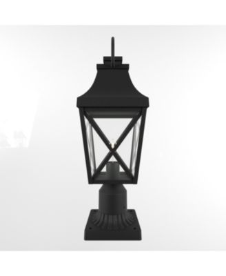 Textured Black Outdoor Post Light 2-Pack with Pier Mount