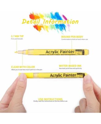 28 Colors Markers Pens Set, Nail Art Graffiti Pens, Fineliner Paint Pens for Rocks, Glass, Drawing, Fabric, Wood and DIY Crafts