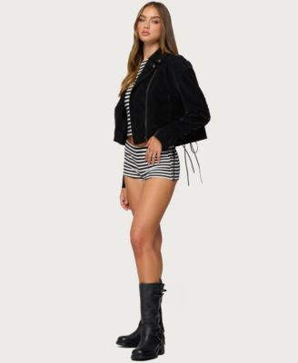 Women's Ryder Faux Suede Biker Jacket