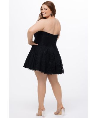 Women's Strapless Lace Bustier Party Dress