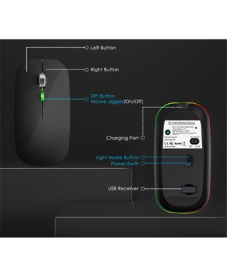 Dual-Mode Virtual Mouse Anti-Sleep Device - Ergonomic Design, Automatic Cursor Movement to Prevent Screen Lock - Black