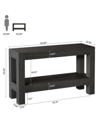 63-Inch Wood Entryway Table, Long Farmhouse Narrow Console Table for Living Room