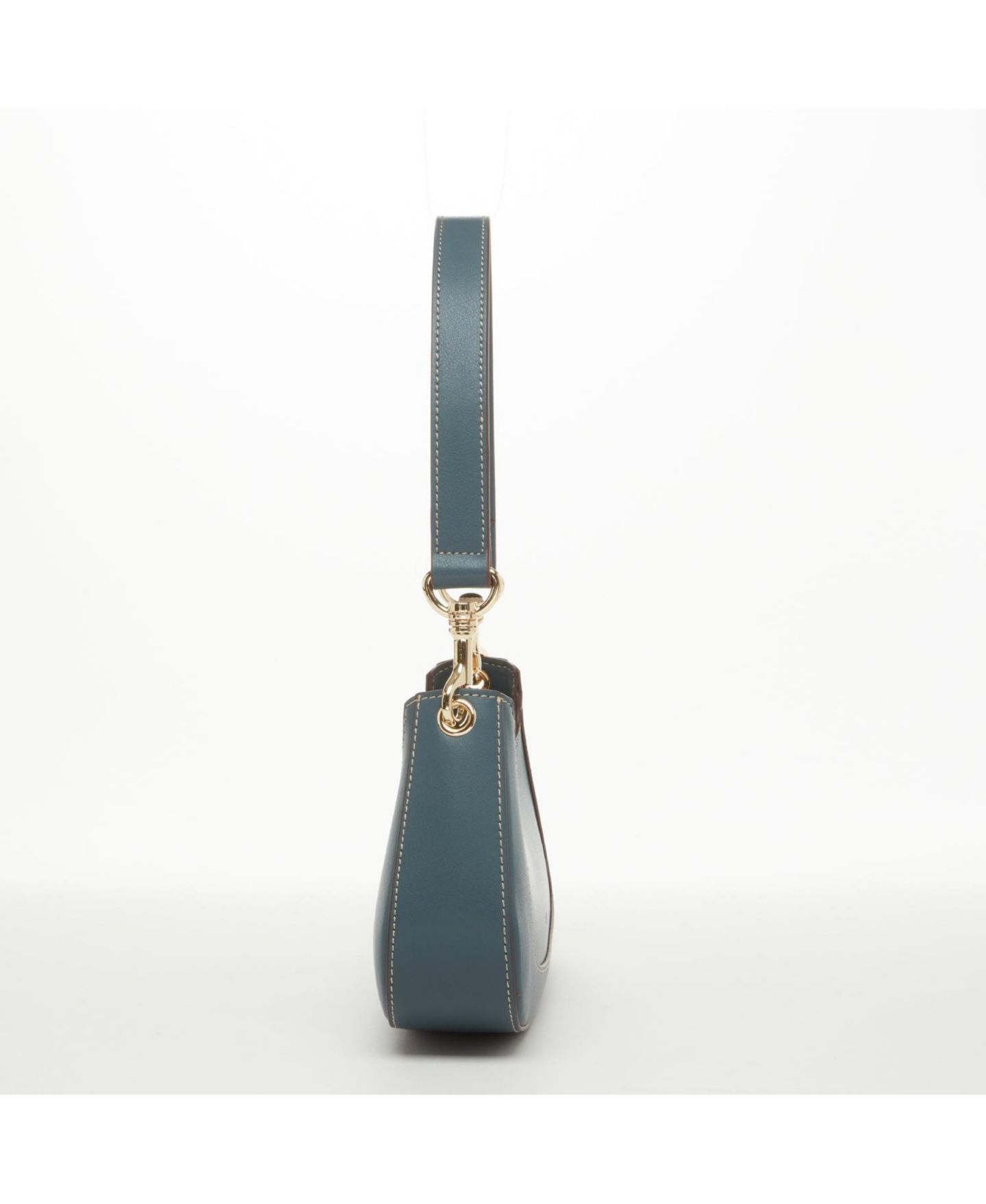 Женская сумка SUSU East West Teal Blue Leather Baguette Shoulder, цвет: Синий — фото 2