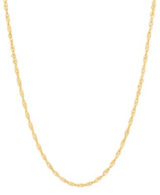 Macy's - Solid Singapore Chain Necklace in 14K Yellow Gold