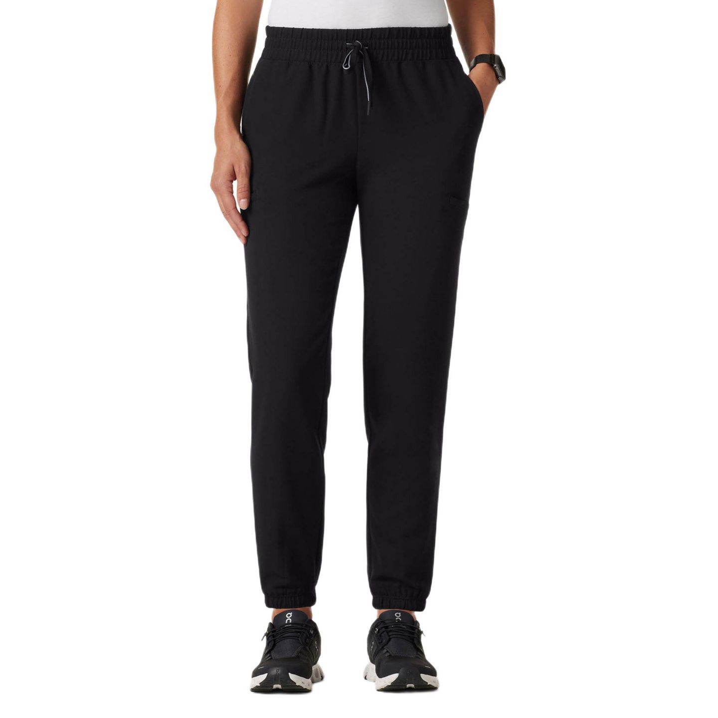 Женские брюки Jaanuu Jace 7-Pocket Skinny Scrub Jogger, цвет: Чёрный — фото 1