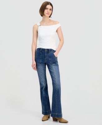 Juniors' High-Rise Flare Jeans