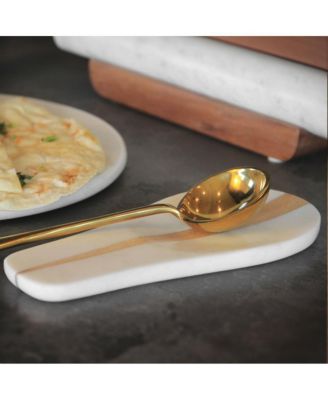 Marble and Wood Spoon Rest