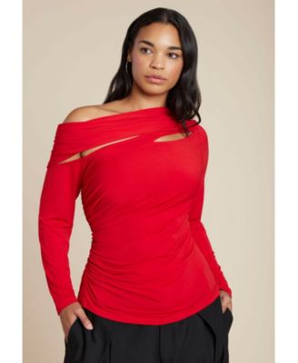 Women's Sliced Asym Neck Top