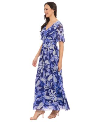 Women's V-Neck Smocked Bodice Maxi Dress