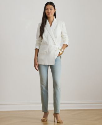 Petite Mid-Rise Straight Ankle Jeans